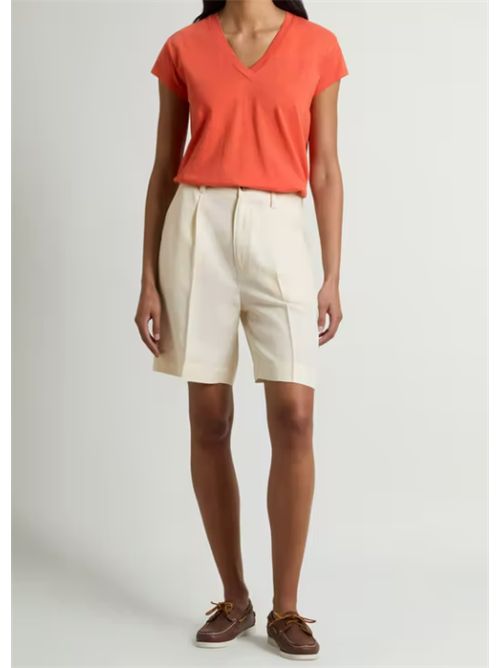 LYOCELL LINEN SHORTS WOOLRICH | CFWWSH2005FRUT30438743 MILKY CREAM